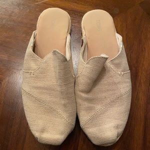 TOMS tan mules slides, 8